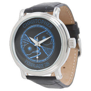 Horoscope Zodiac Sign Pisces Armbandsur