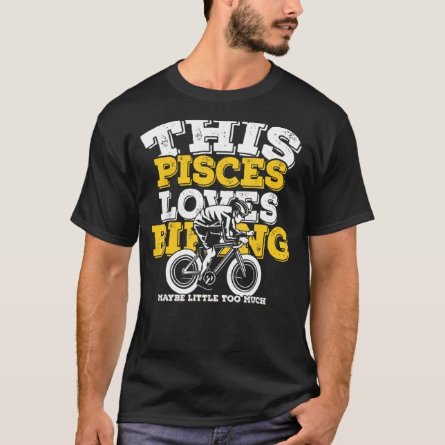Horoscope Zodiac Sign Pisces Kärlek Biking T Shirt (Framsida)