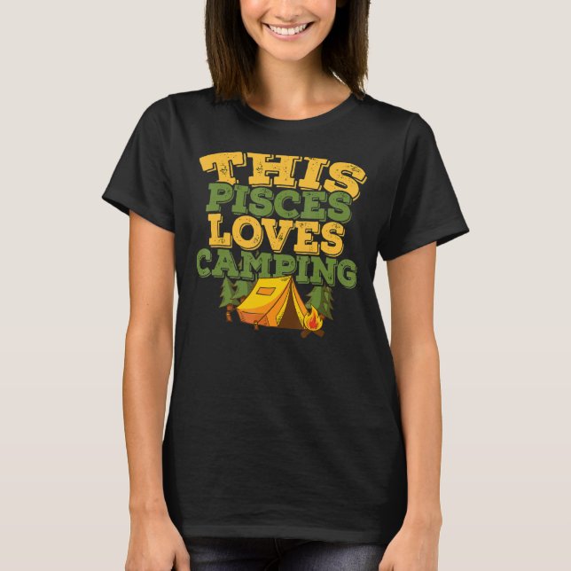 Horoscope Zodiac Sign Pisces Kärlek Camping T Shirt (Framsida)