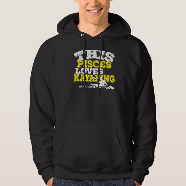 Horoscope Zodiac Sign Pisces Kärlek Kayaking Hoodie (Framsida)