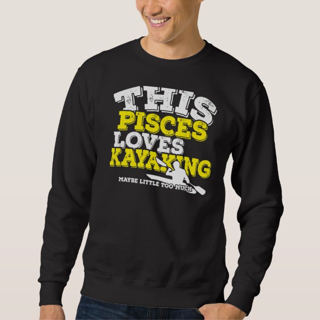 Horoscope Zodiac Sign Pisces Kärlek Kayaking Lång Ärmad Tröja (Framsida)
