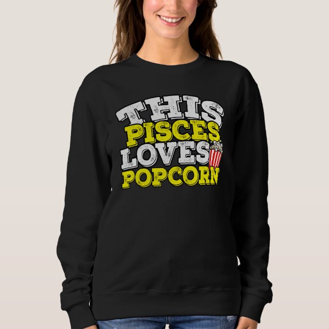 Horoscope Zodiac Sign Pisces Kärlek Popcorn T Shirt (Framsida)
