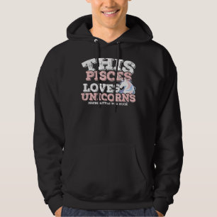 Horoscope Zodiac Sign Pisces Kärlek Unicorns Hoodie