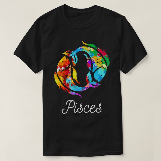 Horoscope Zodiac Sign Pisces  T Shirt (Design framsida)