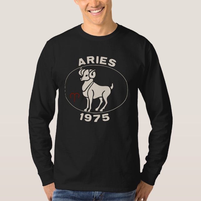 Horoscope Zodiac Sign Ram Aries 1975 T Shirt (Framsida)