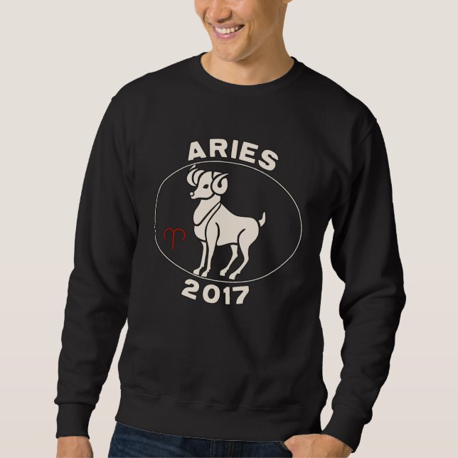 Horoscope Zodiac Sign Ram Aries 2017 Lång Ärmad Tröja (Framsida)