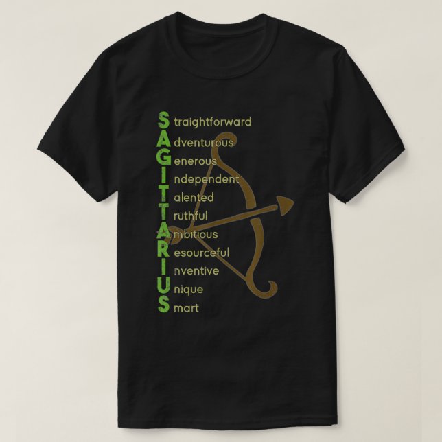 Horoscope Zodiac Sign Sagittarius T Shirt (Design framsida)