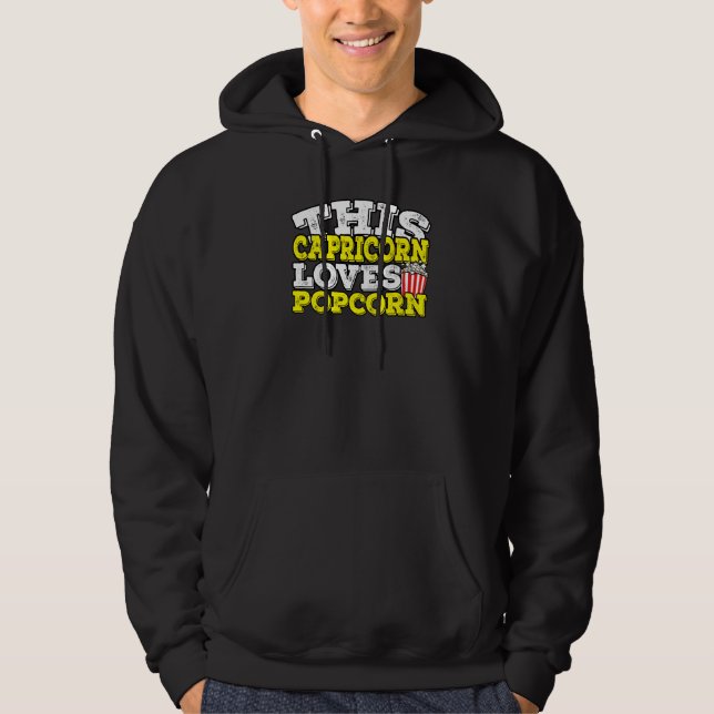 Horoscope Zodiac-tecken Capricorn Kärlek Popcorn Hoodie (Framsida)