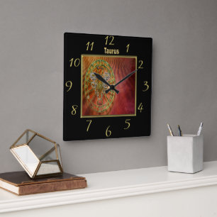 Horoskop för design för OxenZodiacastrologi Fyrkantig Klocka