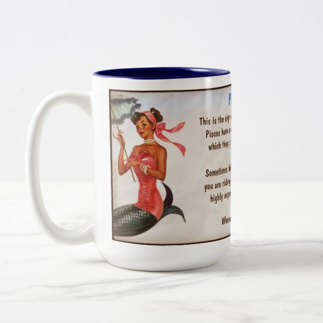 Horoskop: PISCES (klassat G) Två-Tonad Mugg (Vänster)