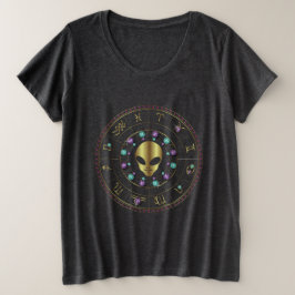 Horoskop prydd med ädelsten designguldfrämling t shirt