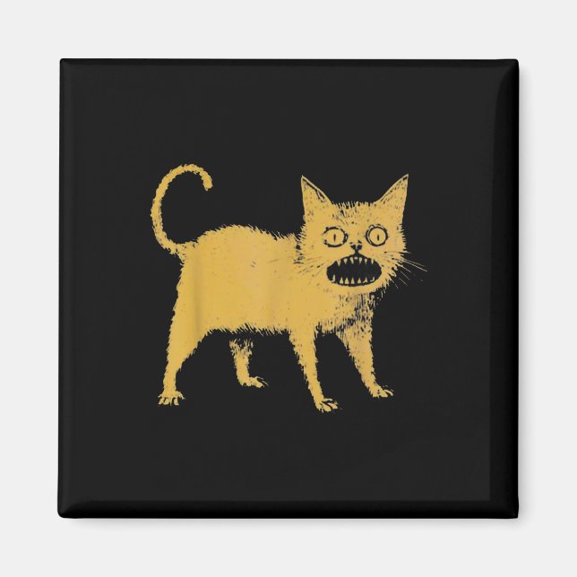 Horrible Japansk Cat Funny Magnet (Framsidan)