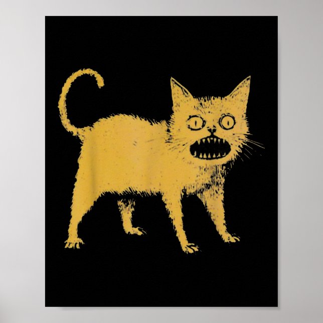 Horrible Japansk Cat Funny Poster (Framsidan)