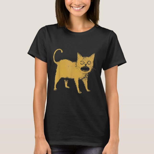 Horrible Japansk Cat Funny T Shirt (Framsida)