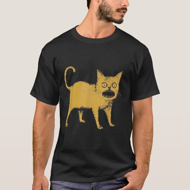 Horrible Japansk Cat Funny T Shirt (Framsida)