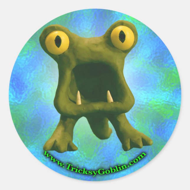 Horrible Monster Sticker Runt Klistermärke (Framsida)