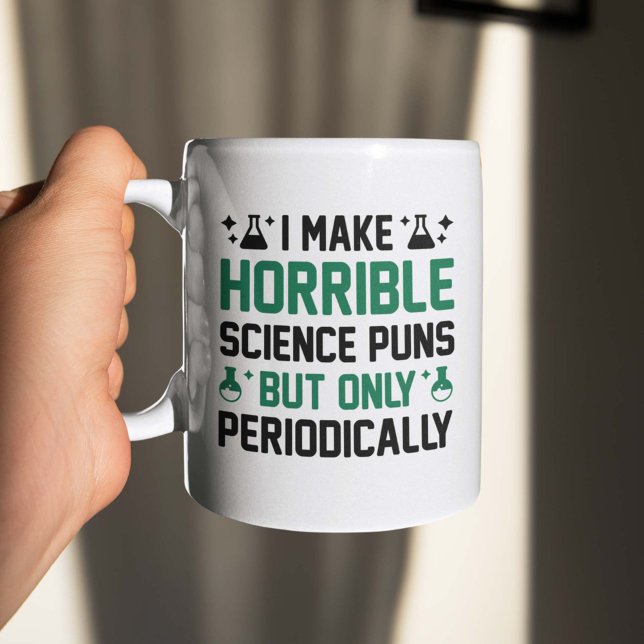 Horrible Science Puns Kaffemugg (Skapare uppladdad)