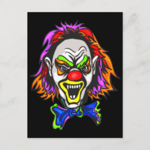 Horrid Evil Clown Vykort