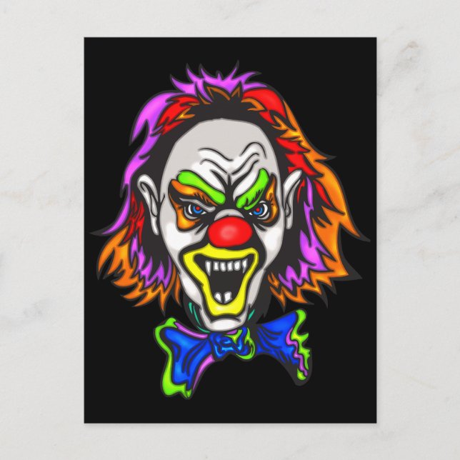 Horrid Evil Clown Vykort (Framsida)