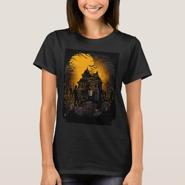 Horrific Halloween Nightmare Scene T Shirt (Framsida)