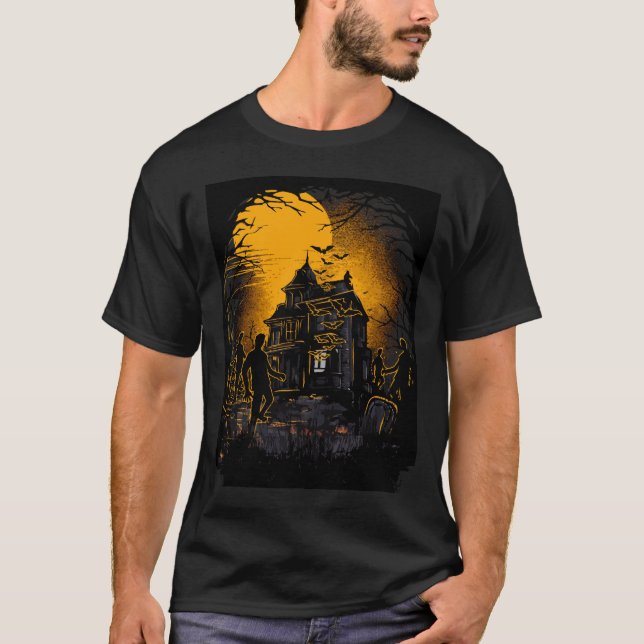 Horrific Halloween Nightmare Scene T Shirt (Framsida)