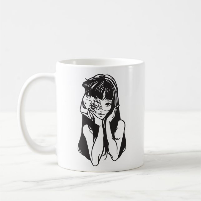 Horror anime girl  kaffemugg (Vänster)