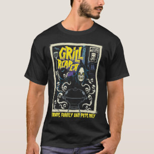 Horror Art Bbq Grill Chef Psychobilly Punk bagel t Shirt