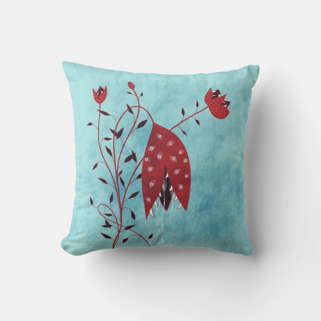 Horror Art Creepy CarnivorPlant Kudde (Framsida)