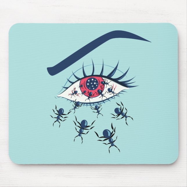 Horror Art Creepy Crawling Insektra Öga Musmatta (Framsidan)
