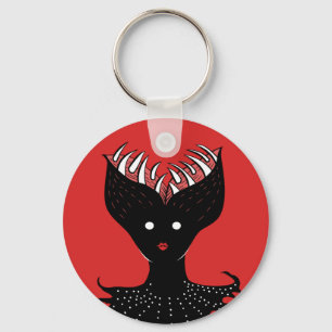 Horror Art Creepy Demon Monster Nyckelring