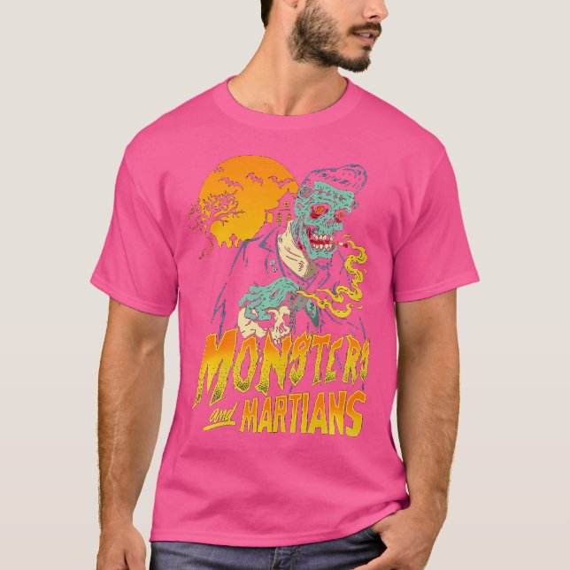 Horror Art - Monsters Martians Logotyp - Psychobil T Shirt (Framsida)