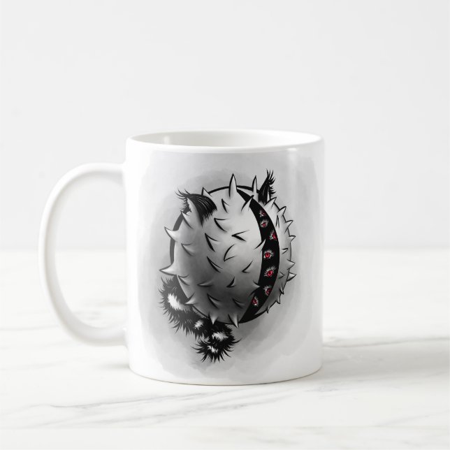 Horror Art Mörk Fantasy Monster Kaffemugg (Vänster)