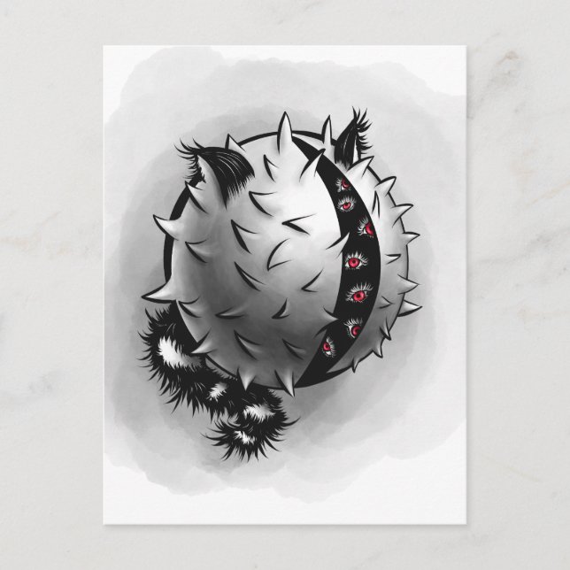 Horror Art Mörk Fantasy Monster Vykort (Framsida)