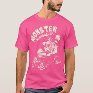 Horror Art - Ratfink Monster Barbershop - Psychobi T Shirt
