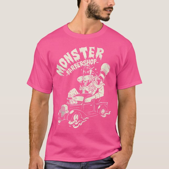 Horror Art - Ratfink Monster Barbershop - Psychobi T Shirt (Framsida)