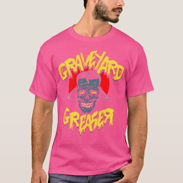 Horror Art - Zombie Greaser Punk Psychobilly Lowbr T Shirt (Framsida)