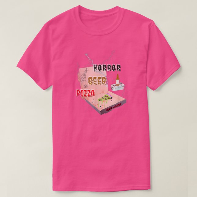 Horror Beer Pizza T Shirt (Design framsida)