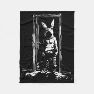 Horror Bunny Mask Man Rabbit Alt Goth Slasher Cree Fleecefilt