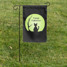 Horror Cat Halloween Garden Flagga
