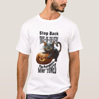 Horror Cat Scary Pumpkin Halloween Bus eller godis T Shirt