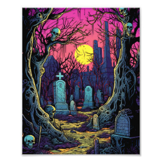 Horror Cemetery Fototryck