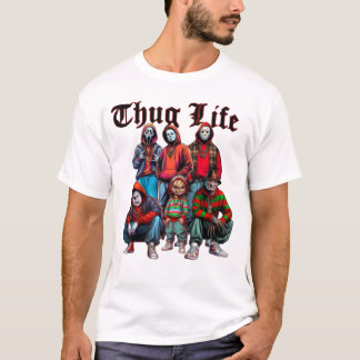 Horror Characters Thug Life Shirt, Halloween Funny T Shirt