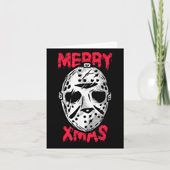 Horror Christmas Merry Xmas Mask  Kort (Framsida)