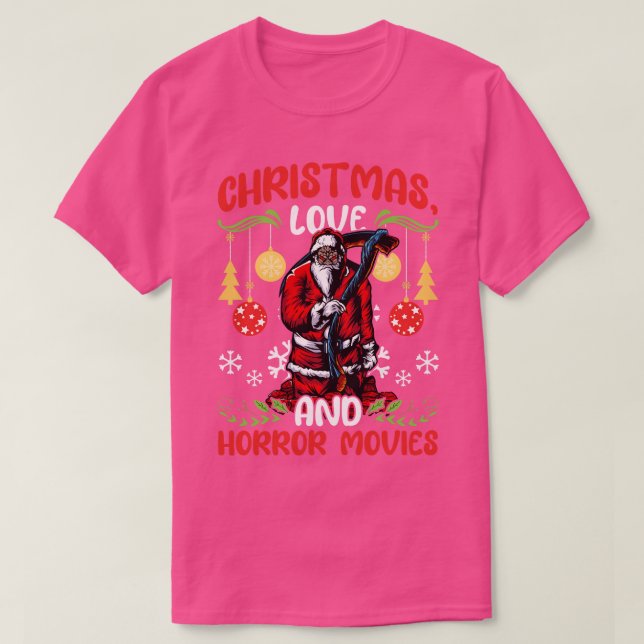 Horror Cinema Creepy Santa Kärlek T Shirt (Design framsida)