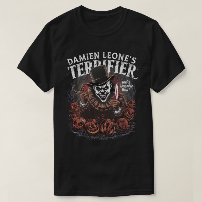 Horror Clown Pumpkin Halloween Scary Artwork T Shirt (Design framsida)