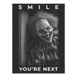 Horror clown smiling creepy fototryck