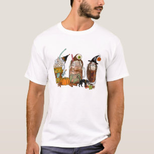 Horror Coffee Latte Pumpkin Spice Halloween T Shirt