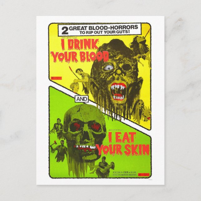 HORROR DUBBLA FUNKTION POSTCARD VYKORT (Framsida)