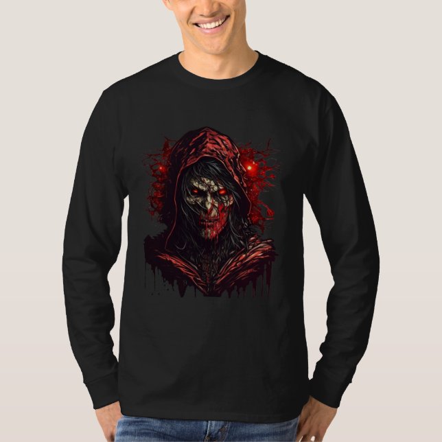 Horror Evil Mage Nightmare Scary Terrifying Hallow T Shirt (Framsida)