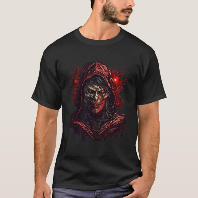 Horror Evil Mage Nightmare Scary Terrifying Hallow T Shirt (Framsida)
